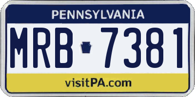 PA license plate MRB7381