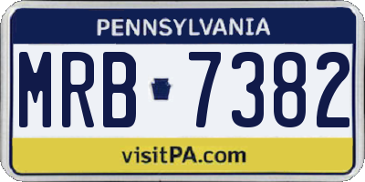 PA license plate MRB7382