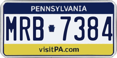 PA license plate MRB7384