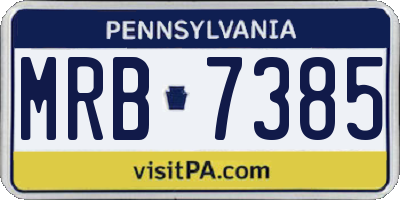 PA license plate MRB7385