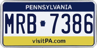 PA license plate MRB7386