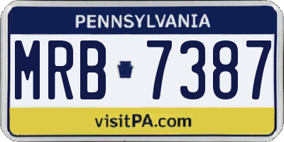PA license plate MRB7387