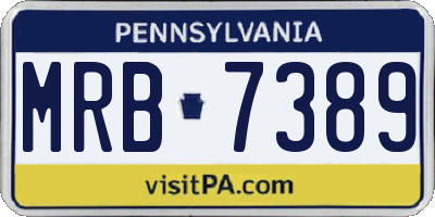 PA license plate MRB7389