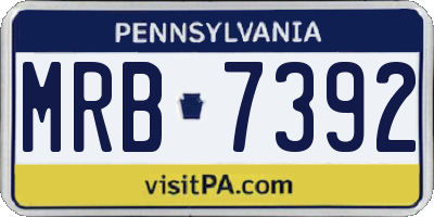 PA license plate MRB7392