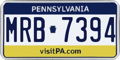 PA license plate MRB7394