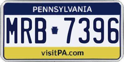 PA license plate MRB7396