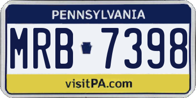 PA license plate MRB7398