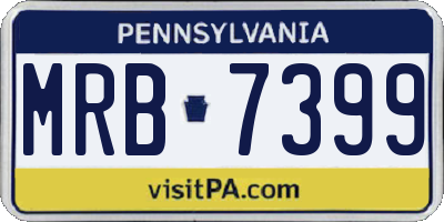 PA license plate MRB7399