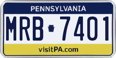 PA license plate MRB7401