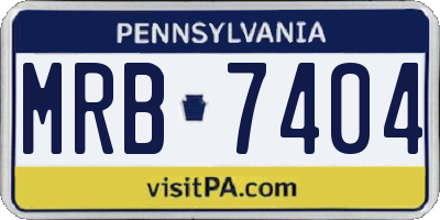 PA license plate MRB7404