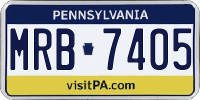PA license plate MRB7405