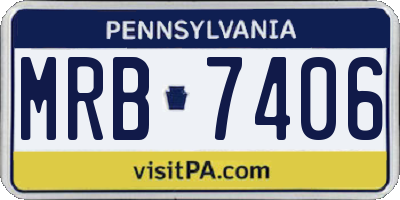 PA license plate MRB7406