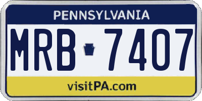 PA license plate MRB7407