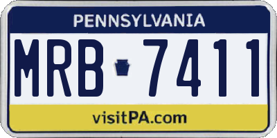 PA license plate MRB7411