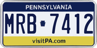 PA license plate MRB7412