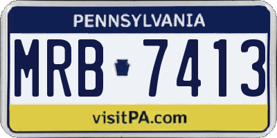PA license plate MRB7413
