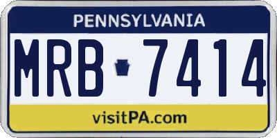 PA license plate MRB7414