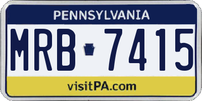 PA license plate MRB7415