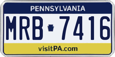 PA license plate MRB7416