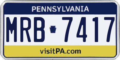 PA license plate MRB7417