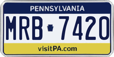 PA license plate MRB7420