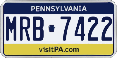 PA license plate MRB7422
