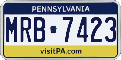 PA license plate MRB7423
