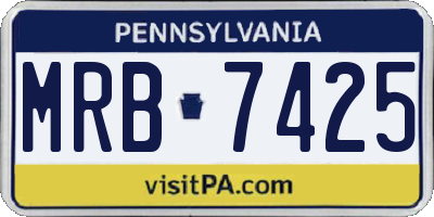 PA license plate MRB7425