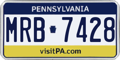 PA license plate MRB7428