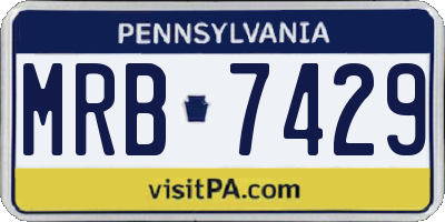 PA license plate MRB7429