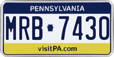PA license plate MRB7430