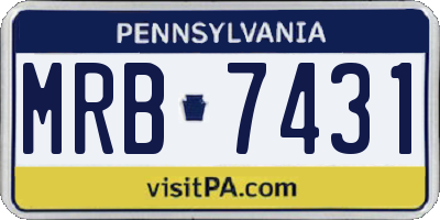 PA license plate MRB7431