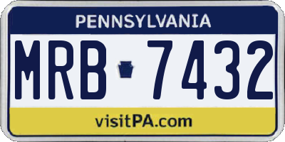 PA license plate MRB7432