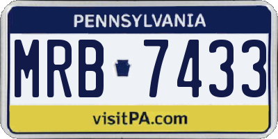 PA license plate MRB7433