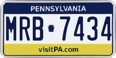PA license plate MRB7434