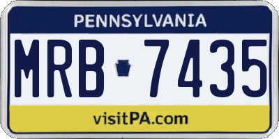 PA license plate MRB7435