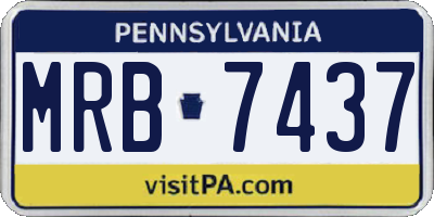 PA license plate MRB7437