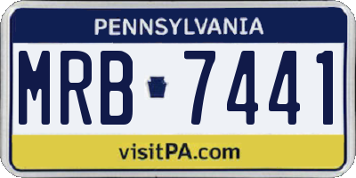 PA license plate MRB7441