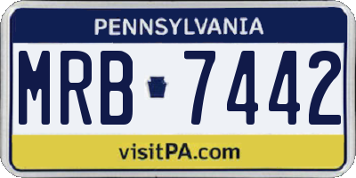 PA license plate MRB7442
