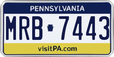 PA license plate MRB7443