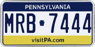 PA license plate MRB7444