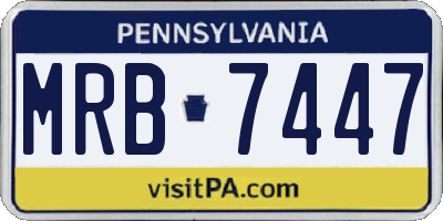 PA license plate MRB7447