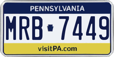 PA license plate MRB7449