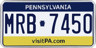PA license plate MRB7450