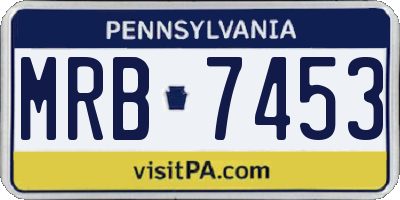 PA license plate MRB7453