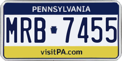 PA license plate MRB7455