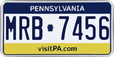 PA license plate MRB7456