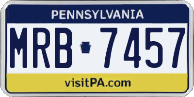 PA license plate MRB7457