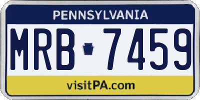 PA license plate MRB7459
