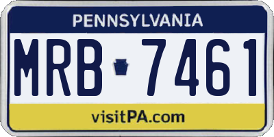 PA license plate MRB7461